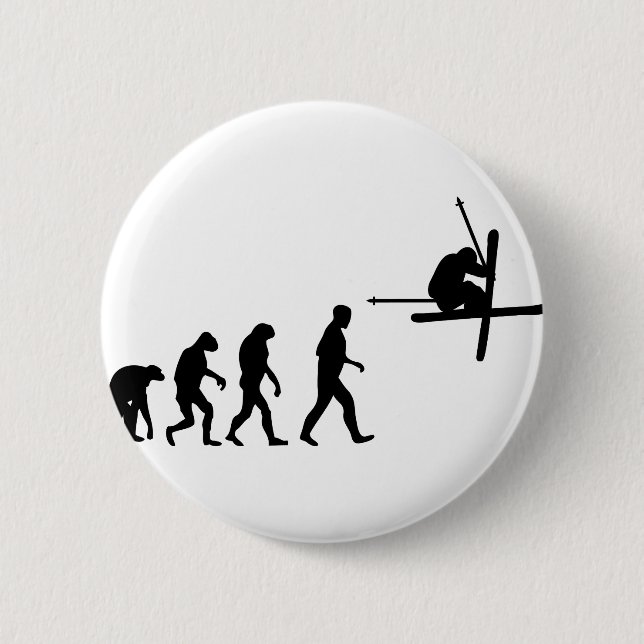 Badge Rond 5 Cm icône de l'évolution du ski (Devant)