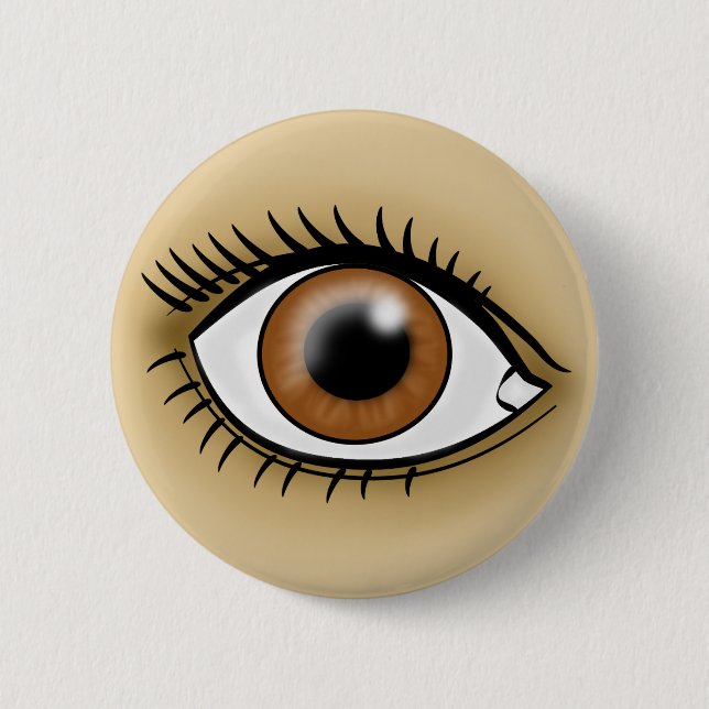 Badge Rond 5 Cm Icône de l'oeil marron (Devant)
