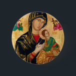 Badge Rond 5 Cm Icône de Notre-Dame du Perpétuel Secours Vierge Ma<br><div class="desc">Fameuse icône byzantine Vladimir Madonna et Enfant,  Notre-Dame du Perpétuel Secours</div>