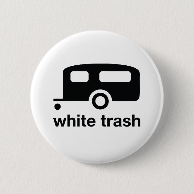 Badge Rond 5 Cm Icône de remorque de déchets blancs - terrain de (Devant)