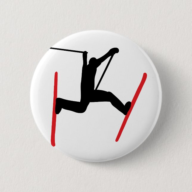 Badge Rond 5 Cm icône de saut de ski (Devant)