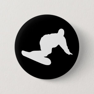 Badge Rond 5 Cm icône de snowboard