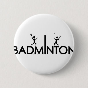 Badge Rond 5 Cm icône de texte badminton