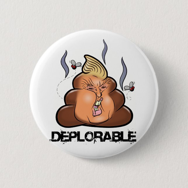Badge Rond 5 Cm Icône drôle de Donald Trump - de Trumpy-Poo Poo (Devant)
