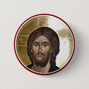 Badge Rond 5 Cm Icône du Christ Pantocrator