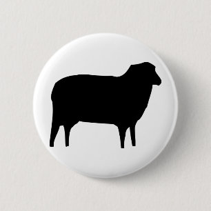 Badge Rond 5 Cm icône du mouton noir