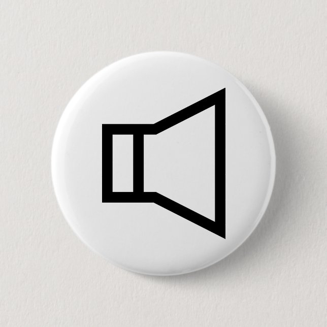 Badge Rond 5 Cm icône haut-parleur noir (Devant)