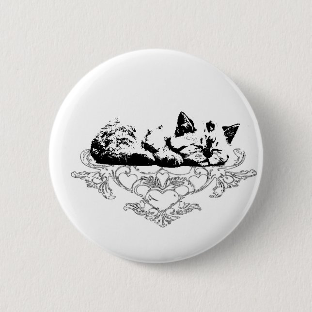 Badge Rond 5 Cm icône inhabituelle avec un chat (Devant)