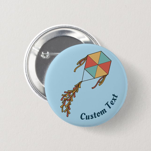 Badge Rond 5 Cm Icône Kite bleu clair (Devant & derrière)