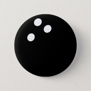 Badge Rond 5 Cm icône noire de la balle de bowling