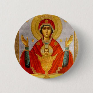 Badge Rond 5 Cm icône religieuse Mary sainte et enfant