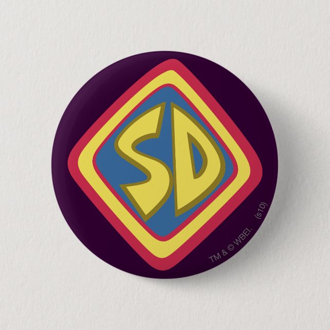 Badge Rond 5 Cm Icône "SD" Scooby-Doo (Devant)
