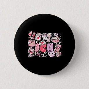 Badge Rond 5 Cm Icu Joyeux Valentines Unité de soins intensifs de