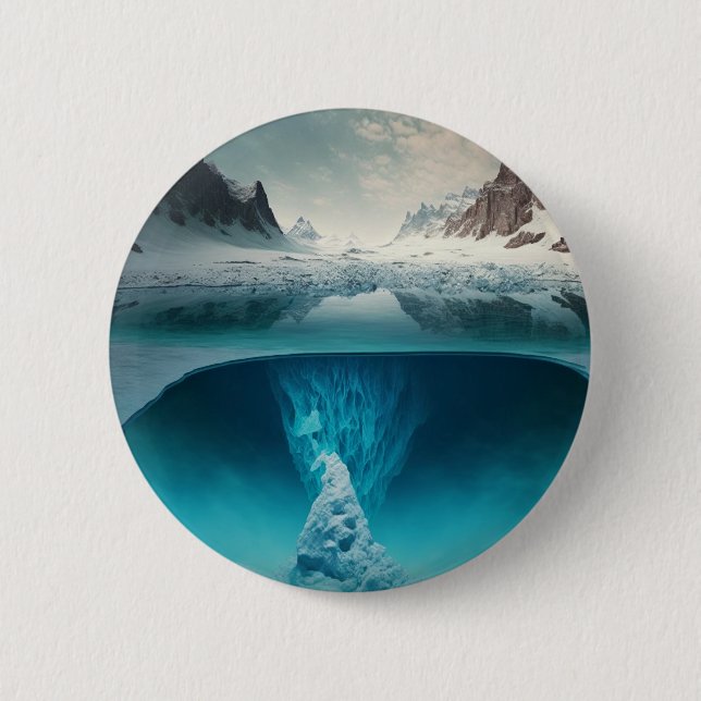 Badge Rond 5 Cm Icy Mountain View (Devant)