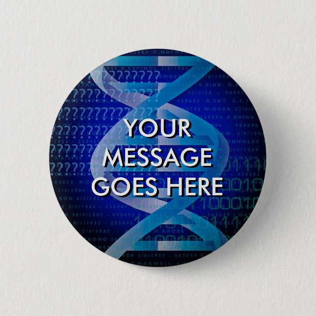 Badge Rond 5 Cm ID d'ADN personnalisé bleu (Devant)