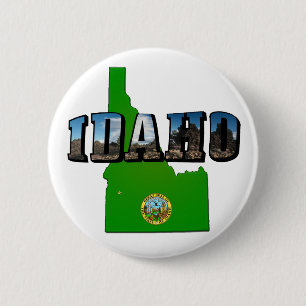 Badge Rond 5 Cm Idaho Carte, sceau et texte de l'image