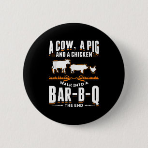 Badge Rond 5 Cm Idée Cadeau Adulte Viande Fumée Barbecue Bbq