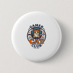 Badge Rond 5 Cm Idée cadeau chat de gamer - Club Chat Gamer_1