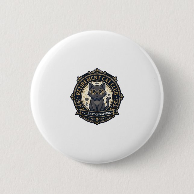 Badge Rond 5 Cm Idée cadeau chat papa chat retraite - Chat de retr (Devant)