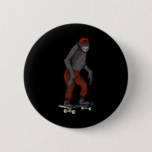 Badge Rond 5 Cm Idée cadeau drôle de singe de skateboard pour Skat