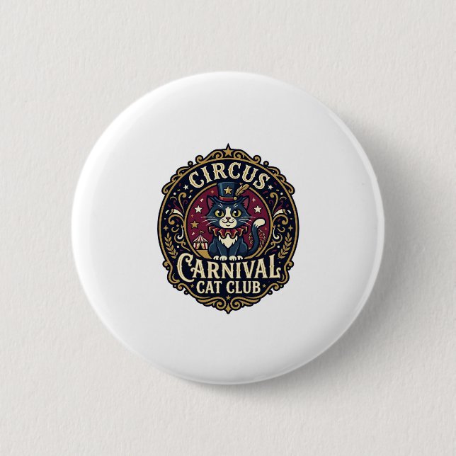 Badge Rond 5 Cm Idée cadeau pour papa de chat de carnaval de cirqu (Devant)