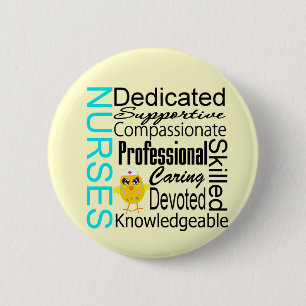 Badge Rond 5 Cm Identifiez une infirmière :  Collage de