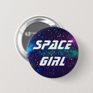 Badge Rond 5 Cm Identité de galaxie personnalisable de fille de l'