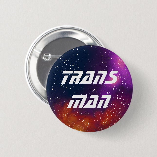 Badge Rond 5 Cm Identité de galaxie personnalisable Trans Man (Devant & derrière)
