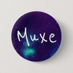 Badge Rond 5 Cm Identité Muxe Personnalisable de la Galaxie
