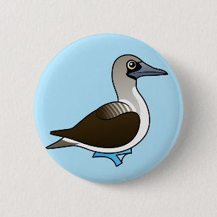 Badge Rond 5 Cm Idiot Bleu-aux pieds mignon