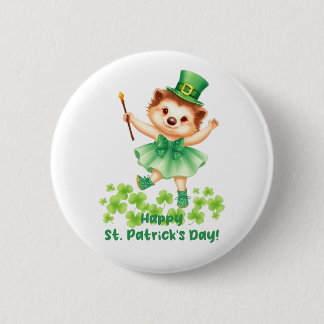 Badge Rond 5 Cm Igel Igelin Gráinneog Happy St. Patrick