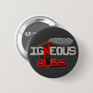 Badge Rond 5 Cm Igneous est Volcan de Bliss