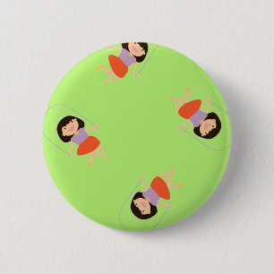 Badge Rond 5 Cm Ignorer la fille sur le vert