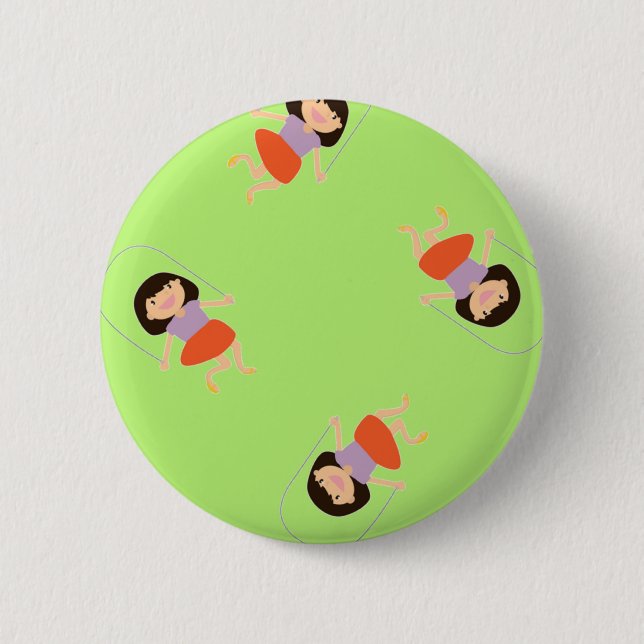 Badge Rond 5 Cm Ignorer la fille sur le vert (Devant)
