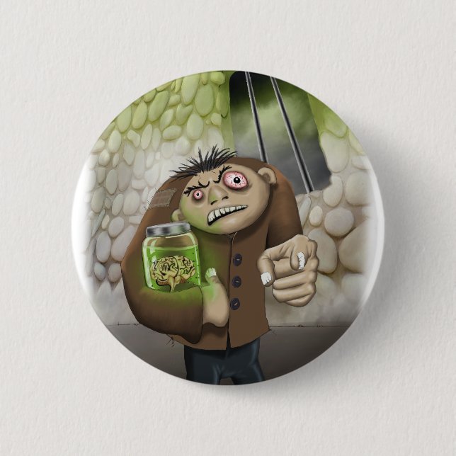 Badge Rond 5 Cm Igor a le bouton Cerveaux (Devant)