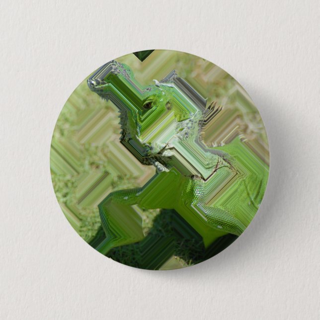 Badge Rond 5 Cm Iguane vert (Devant)