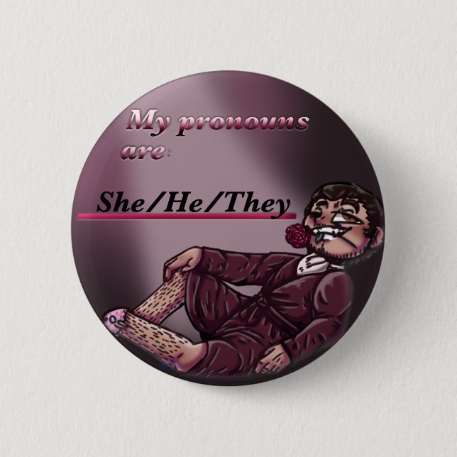 Badge Rond 5 Cm Il/Elle Acteur ! Mark Pronoun Pin (Devant)