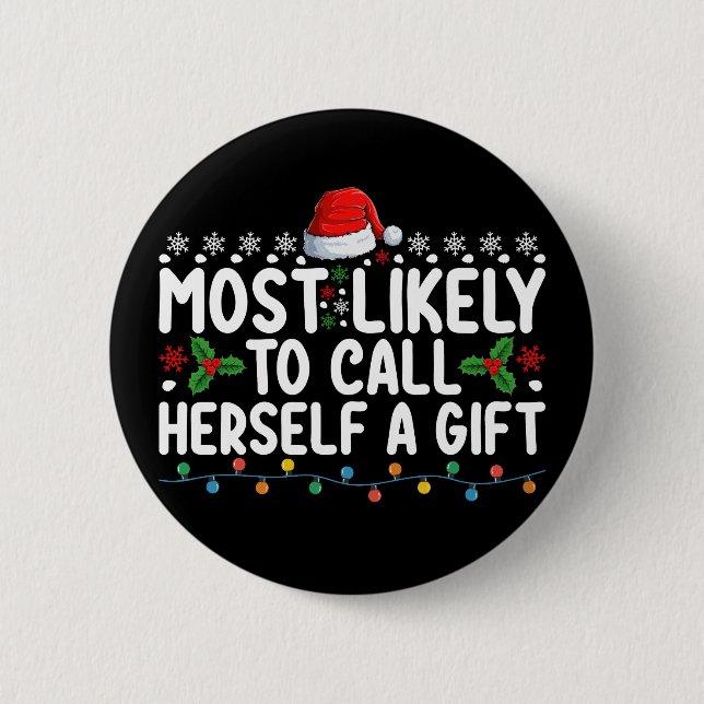 Badge Rond 5 Cm Il Est Probable Que Vous Vous Appeliez Un Noël Cad (Devant)