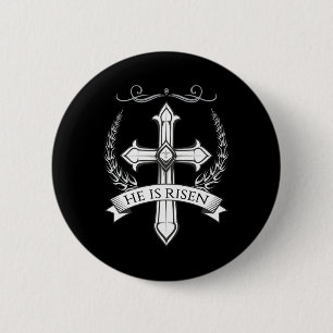 Badge Rond 5 Cm Il Est Ressuscité Christ Jésus Hommes Femmes Enfan