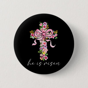 Badge Rond 5 Cm Il Est Ressuscité Jésus Chrétien Coquette Arc Happ