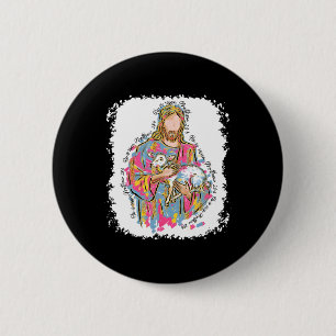 Badge Rond 5 Cm Il Est Ressuscité Jésus Et Agneau Dieu Joyeuses Pâ