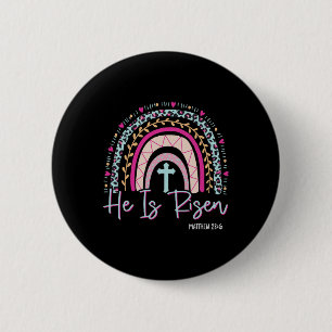 Badge Rond 5 Cm Il Est Ressuscité Rainbow Leopard Joyeux Jour de P