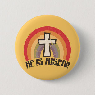 Badge Rond 5 Cm Il Est Ressuscité Religieux Pâques