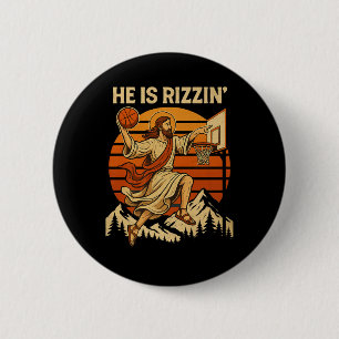 Badge Rond 5 Cm Il Est Ressuscité Rizzin Pâques Foi Chrétienne Jés