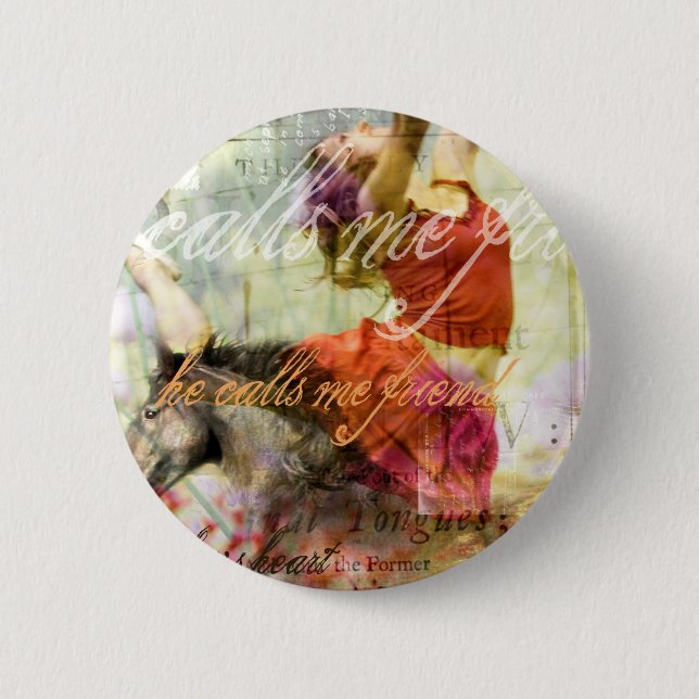 Badge Rond 5 Cm Il m'appelle ami (Devant)