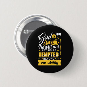 Badge Rond 5 Cm Il ne vous laissera pas être tenté – Verset bibliq