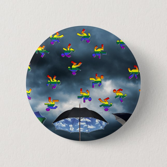 Badge Rond 5 Cm Il pleut des hommes ! (Devant)