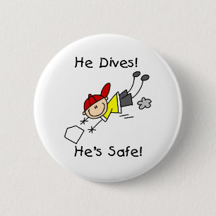 Badge Rond 5 Cm Il plonge ! Il est en sécurité