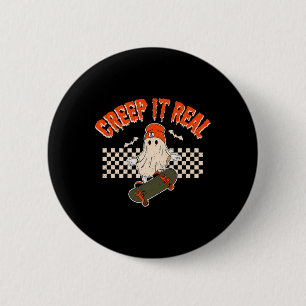Badge Rond 5 Cm Il Real Skateboard Ghost Bats Retro Halloween 2
