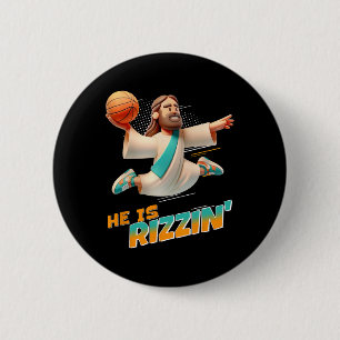 Badge Rond 5 Cm Il Rizzin' Pâques ressuscité Jésus foi chrétienne 